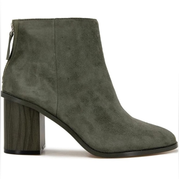 Splendid Suede Block Heel Ankle Boots Olive Green Sz 7.5 - Picture 3 of 12
